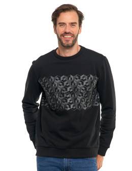 Męska bluza bawełniana z nadrukiem bez kaptura