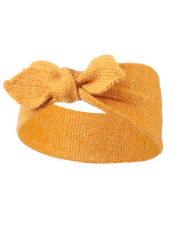 Dzianinowa opaska damska na uszy z kokardą