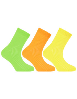 Skarpetki dziewczęce za kostkę bawełniane kolorowe 3-pak