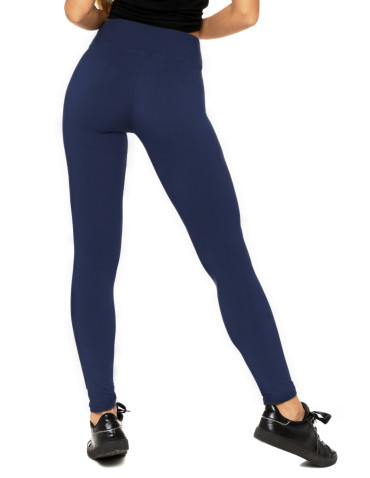 Legginsy - Klasyczne legginsy damskie z wysokim stanem GRANATOWY - produkt 3