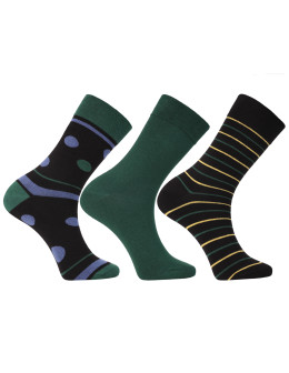 Skarpetki męskie długie w klasyczne wzory 3-pak