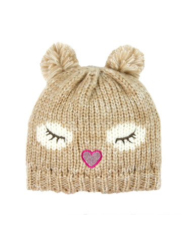 Czapki - Czapka dziecięca z uszkami BRĄZOWY - produkt 1