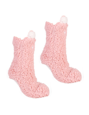 Kapcie i bambosze - Mięciutkie skarpety bambosze z abs RÓŻOWY - produkt 1