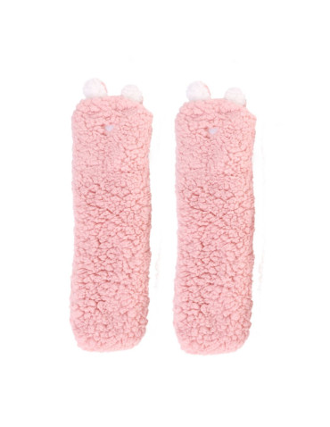 Kapcie i bambosze - Mięciutkie skarpety bambosze z abs RÓŻOWY - produkt 3