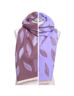 Szal damski na jesień i zimę dwustronny w liście