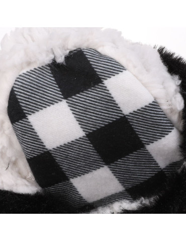 Kapcie i bambosze - Kapcie damskie wsuwane domowe w świąteczny wzór CZARNY - produkt 3