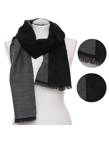 Szaliki - Elegancki męski szal CZARNY - produkt 1