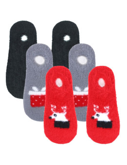 Ciepłe skarpetki niskie stopki futrzane z ABS 6-pak