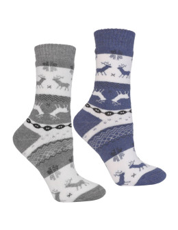 Ciepłe skarpetki damskie długie zimowe bawełniane 2-pak