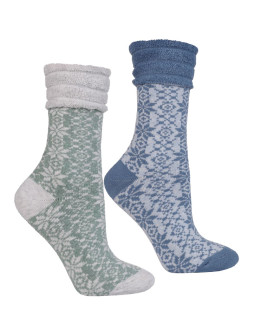 Skarpetki damskie ciepłe Frotte w zimowy wzór 2-pak