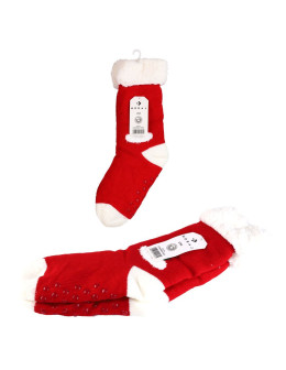 Ciepłe skarpety damskie bambosze świąteczne z ABS - produkt 2