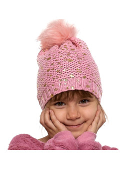 Czapka dziecięca w złote ciapki