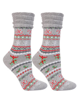 Ciepłe skarpetki damskie długie świąteczny prezent 2-pak  - produkt 2
