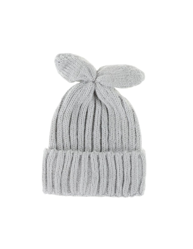 Czapka dziecięca beanie z uszkami SZARY