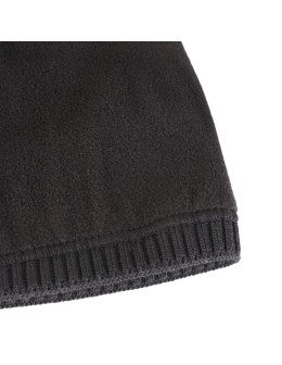 Klasyczna czapka męska ocieplana polarem czarna - produkt 2