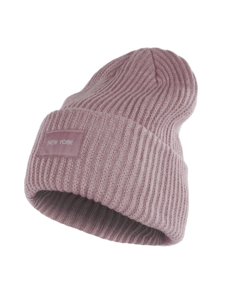 Czapki - Czapka damska typu beanie z naszywką new york ŻÓŁTY - produkt moraj.pl 1