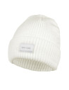 Czapka damska typu beanie z naszywką new york BIAŁY