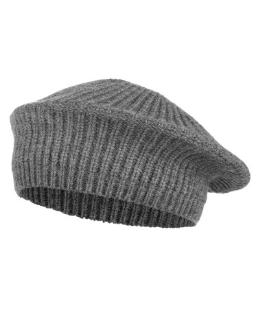 Czapki - Zimowy beret damski elegancki SZARY - produkt 1
