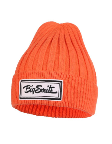 Czapki - Damska czapka typu beanie z naszywką POMARAŃCZOWY - produkt 1