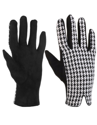 Eleganckie rękawiczki damskie w pepitkę