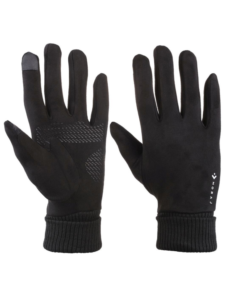 Rękawiczki - Rękawiczki damskie zamszowe dotykowe z ABS CZARNY - produkt moraj.pl 1