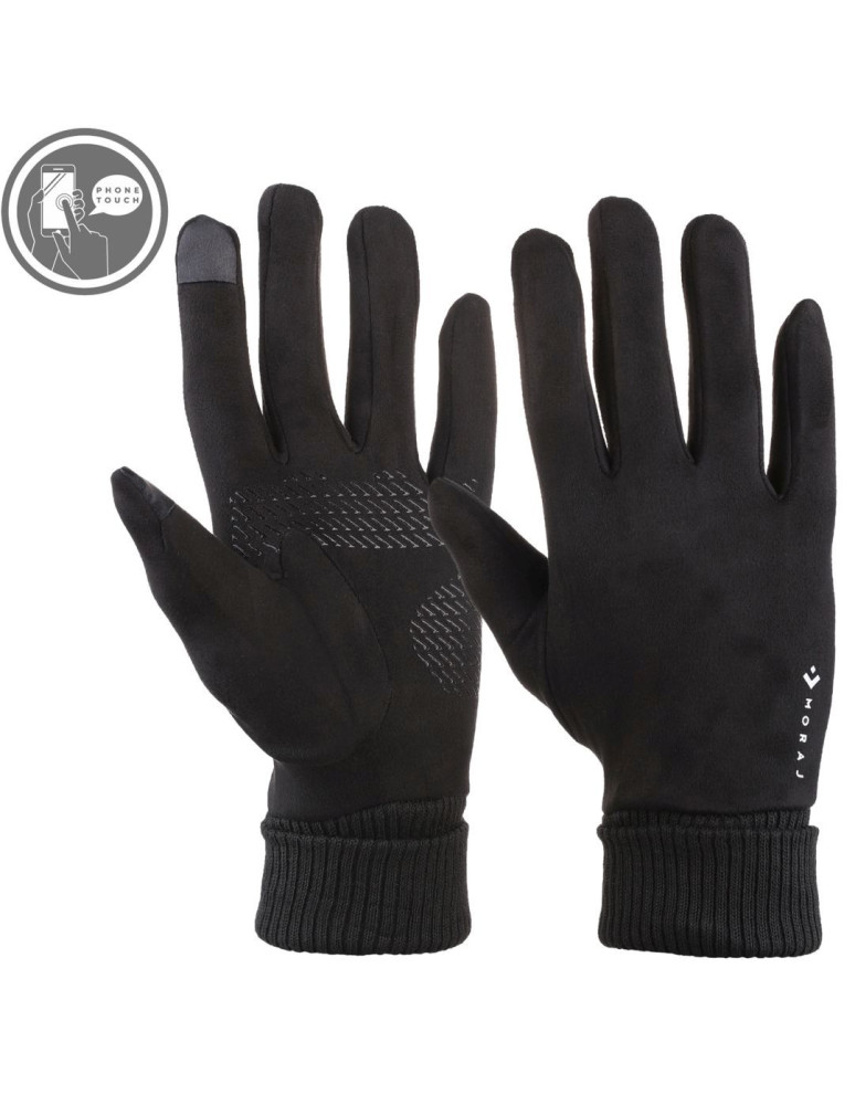 Rękawiczki - Rękawiczki damskie zamszowe dotykowe z ABS CZARNY  - produkt moraj.pl 3