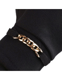 Eleganckie czarne rękawiczki damskie  - produkt 2