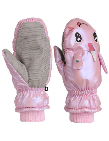 Zimowe rękawiczki dziecięce narciarskie z jednorożcem