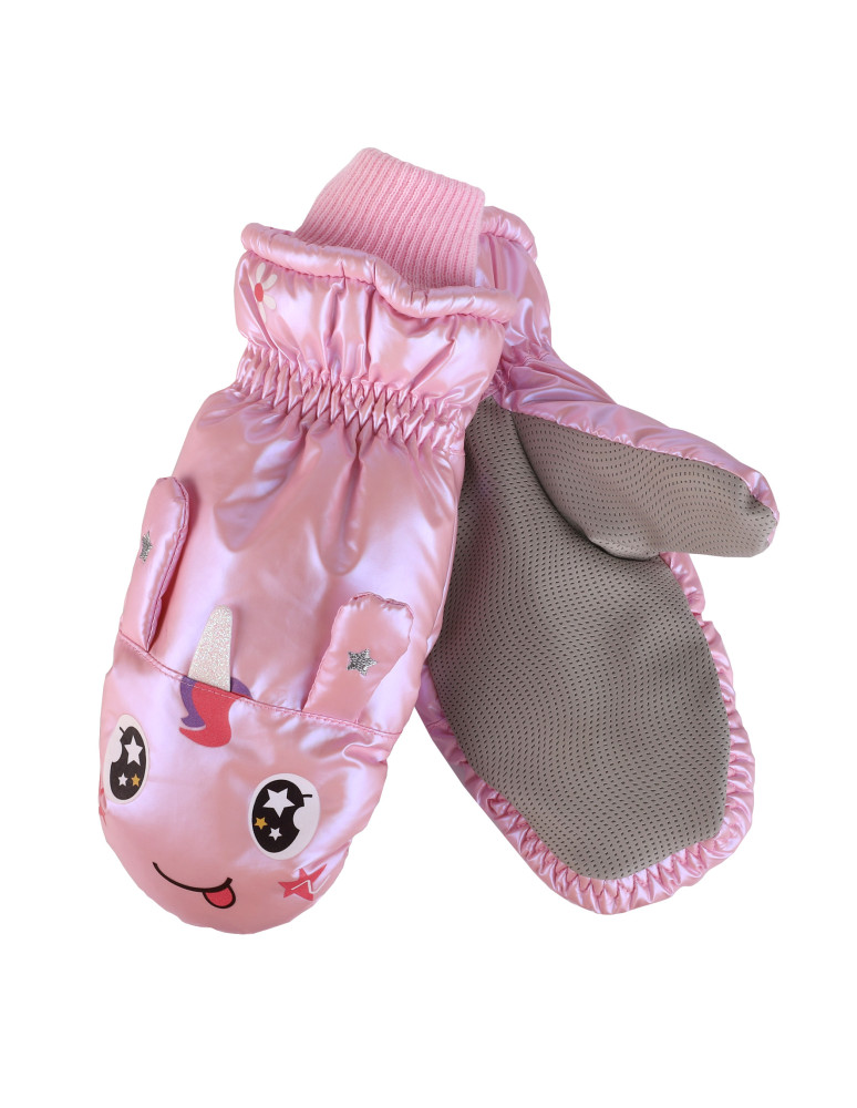 Rękawiczki - Zimowe rękawiczki dziecięce narciarskie z jednorożcem RÓŻOWY  - produkt moraj.pl 2