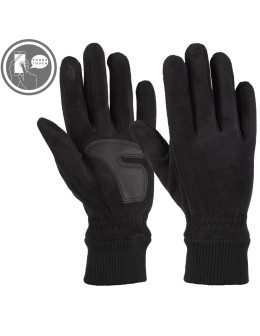Czarne rękawiczki męskie polarowe dotykowe  - produkt 2