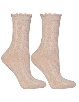 Skarpetki damskie długie z ażurowym wzorem 3-pak - produkt 2