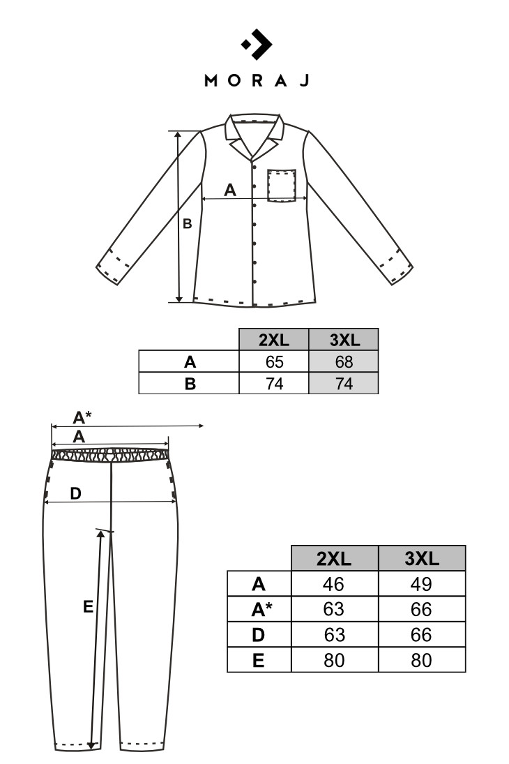 Bawełniana piżama damska w kratkę na długi rękaw Plus Size