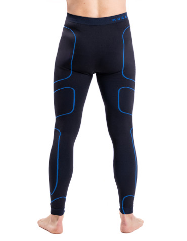 Bielizna termoaktywna - Męskie legginsy bielizna termoaktywna spodnie bezszwowe NIEBIESKI - produkt 2