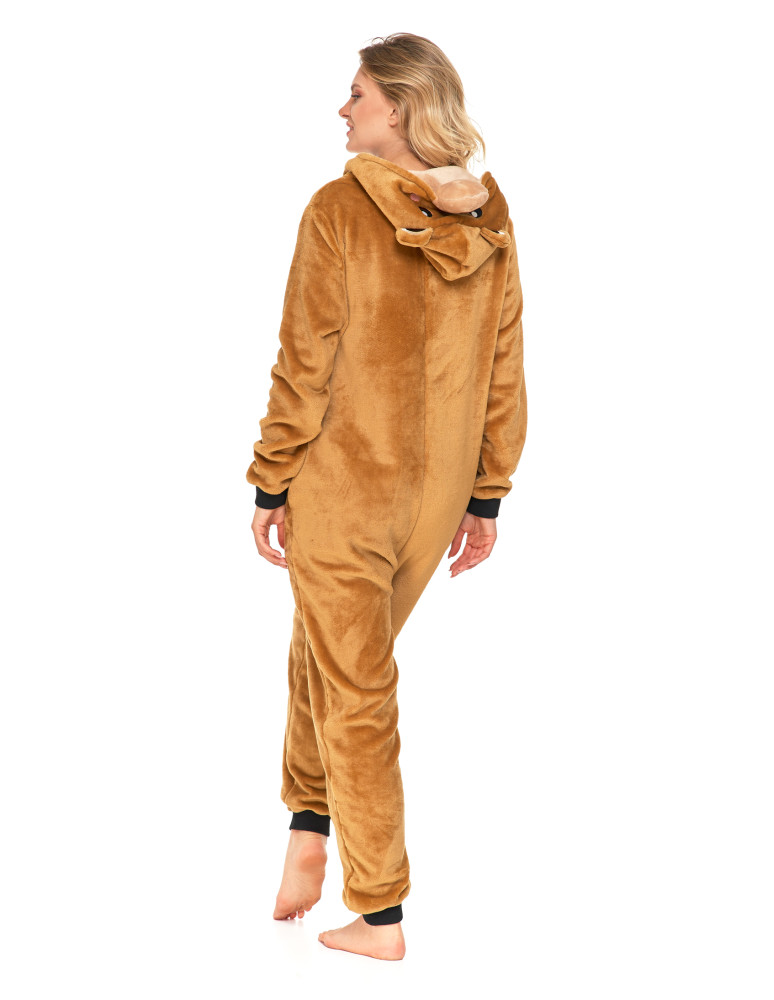 Długi rękaw - Piżama onesie w misia unisex kostium jednoczęściowy BRĄZOWY - produkt moraj.pl 2