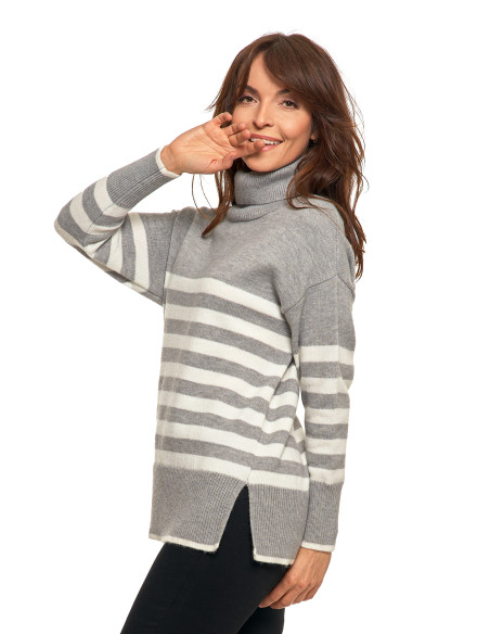 Sweter damski w paski z...