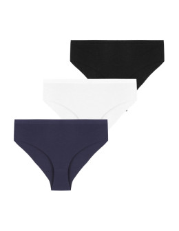 Majtki klasyczne figi damskie laserowo wykończone 3-pak