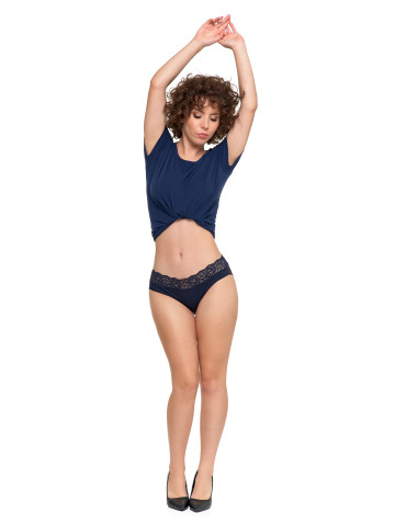 Figi - Damskie majtki figi bikini z delikatną koronką 3-pak WIELOKOLOROWY - produkt 6