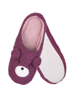 Damskie ciepłe kapcie wsuwane domowe antypoślizgowe z misiem  - produkt 2