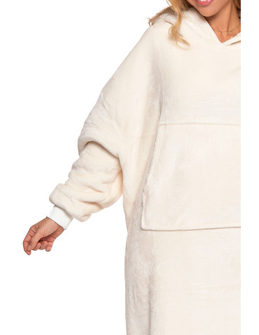 Kocobluzy - Kocobluza z kapturem oversize owieczka KREMOWY - produkt 7
