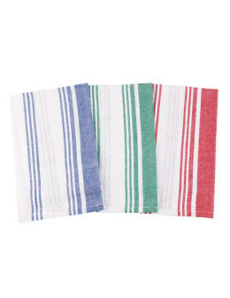 Ręczniki kuchenne ścierki bawełniane kolorowe paski 3-pak