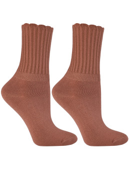 Damskie skarpetki długie z wiskozy z falbanką 3-pak  - produkt 2