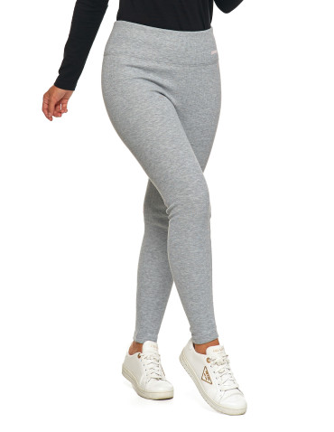 Legginsy - Prążkowane legginsy damskie z wysokim stanem ocieplane JASNY SZARY - produkt 6