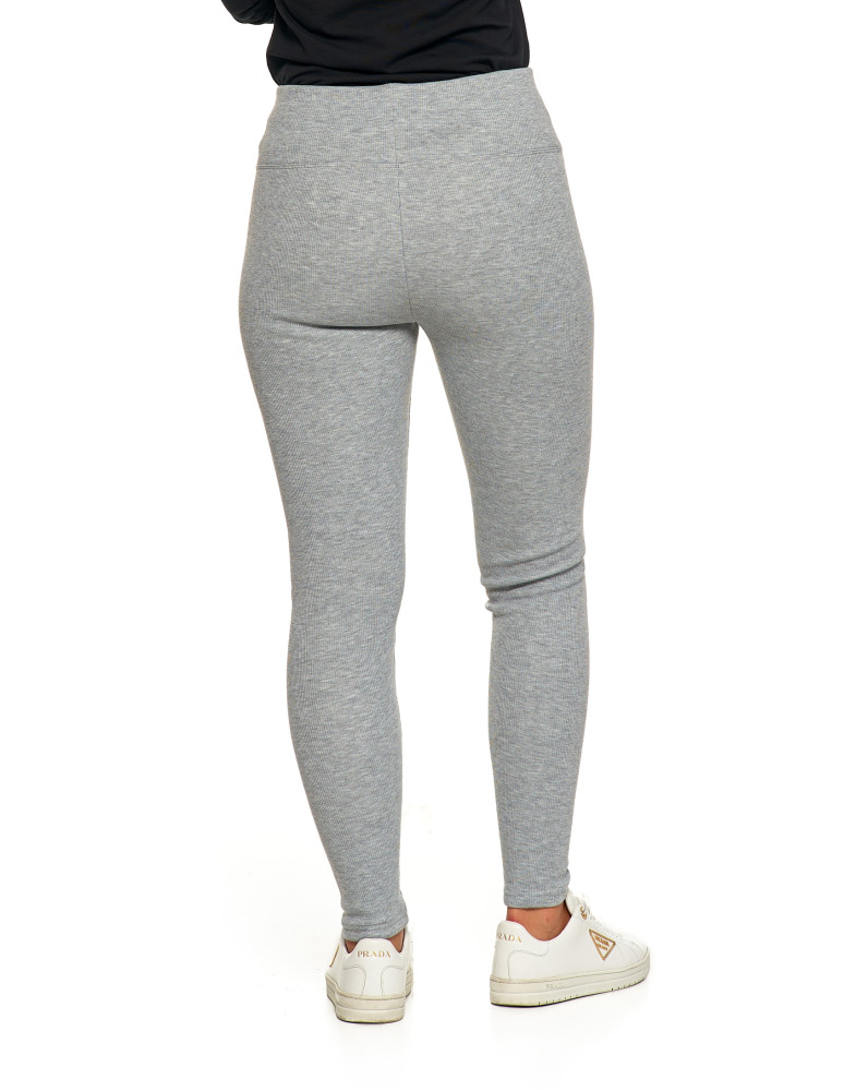 Legginsy - Prążkowane legginsy damskie z wysokim stanem ocieplane JASNY SZARY - produkt moraj.pl 7