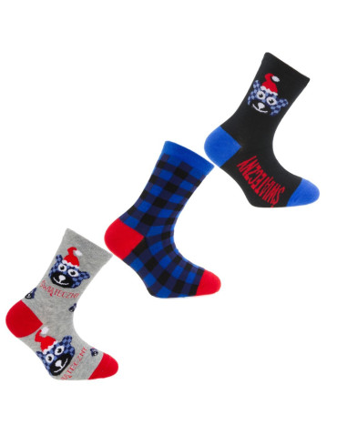 Świąteczne długie skarpetki dziecięce kolorowe 3-pak