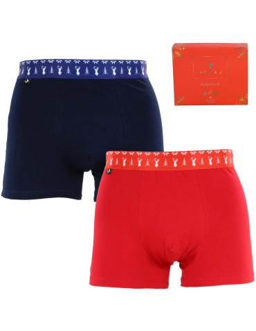 Zestawy prezentowe - Zestaw świątecznych bokserek męskich w pudełku 2-pak WIELOKOLOROWY - produkt 2