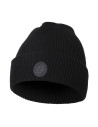 Czapka damska zimowa beanie w prążek CZARNY