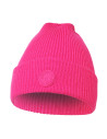 Czapka damska zimowa beanie w prążek RÓŻOWY