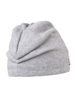 Czapka damska z haftem kwiatowym i kryształkami  - produkt 2