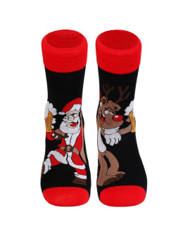 Skarpetki męskie długie nie do pary w świąteczny wzór - produkt 2