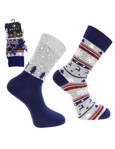 Długie skarpety męskie w zimowy wzór 2-pak